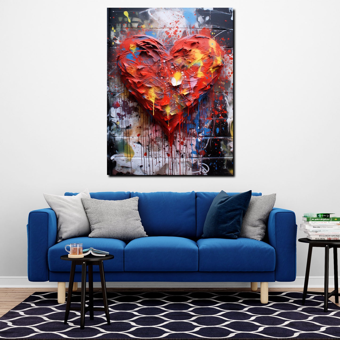 Quadro astratto cuore Paint Style