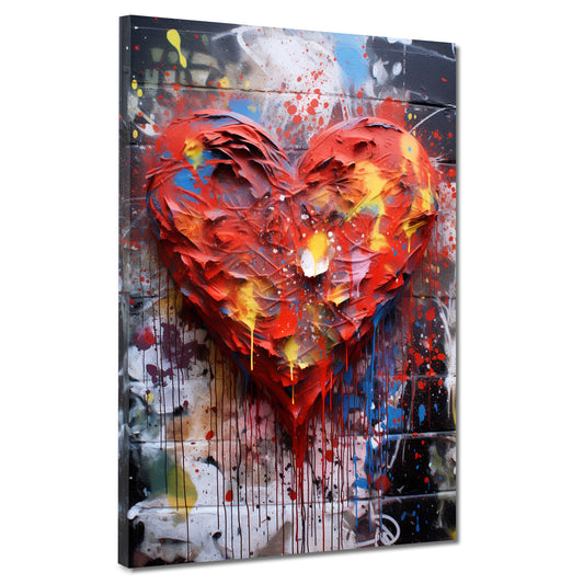 Quadro astratto cuore Paint Style