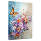 Quadro astratto fiori con farfalla