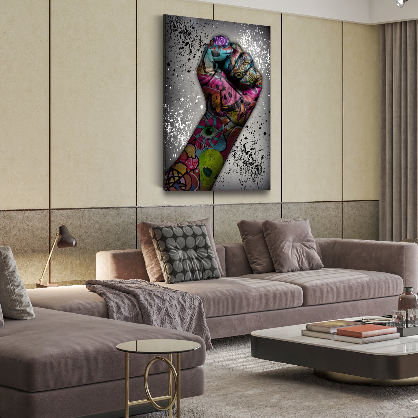 Quadro astratto Graffiti Street Art Pugno