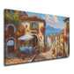 Quadro astratto Italia villaggio centro storico con vista mare