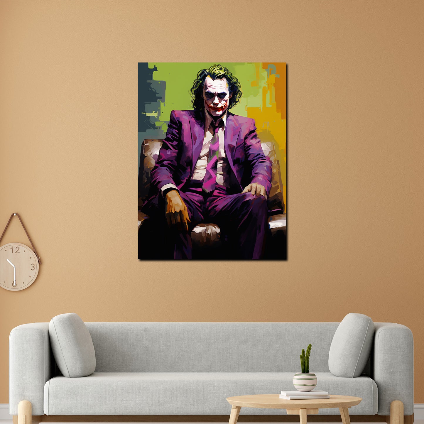 Quadro astratto Joker seduto pop art