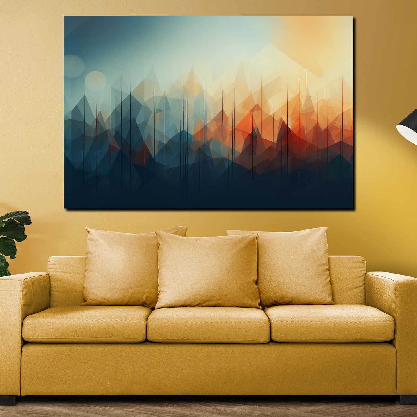 Quadro astratto Mountain Lines