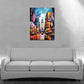 Quadro astratto New York USA Blue Sky