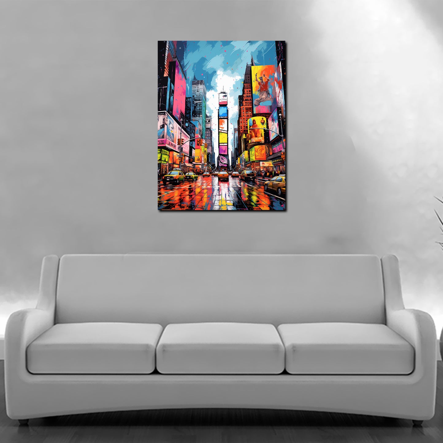 Quadro astratto New York USA Blue Sky