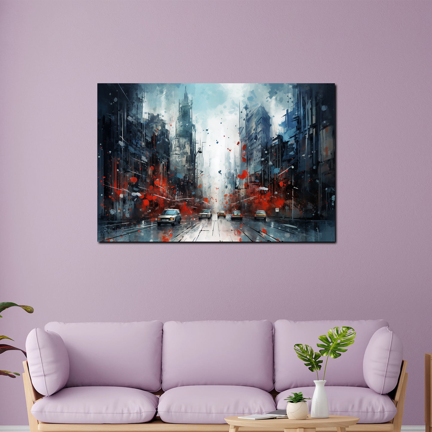 Quadro astratto New York USA Splash Dark Style