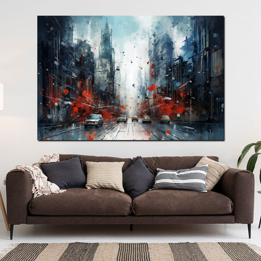 Quadro astratto New York USA Splash Dark Style