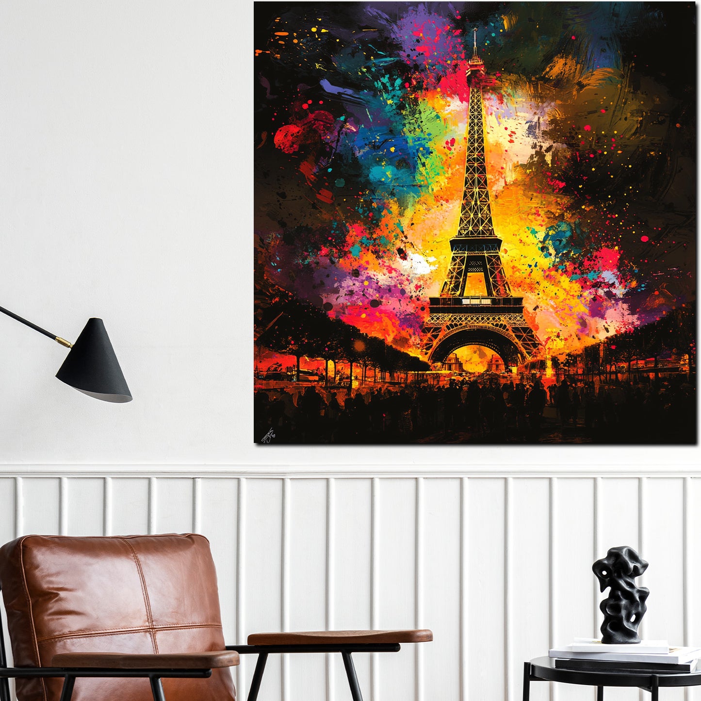 Quadro astratto Parigi Torre Eiffel Pop Art colorato