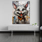 Quadro astratto Pop Art White Cat, gatto