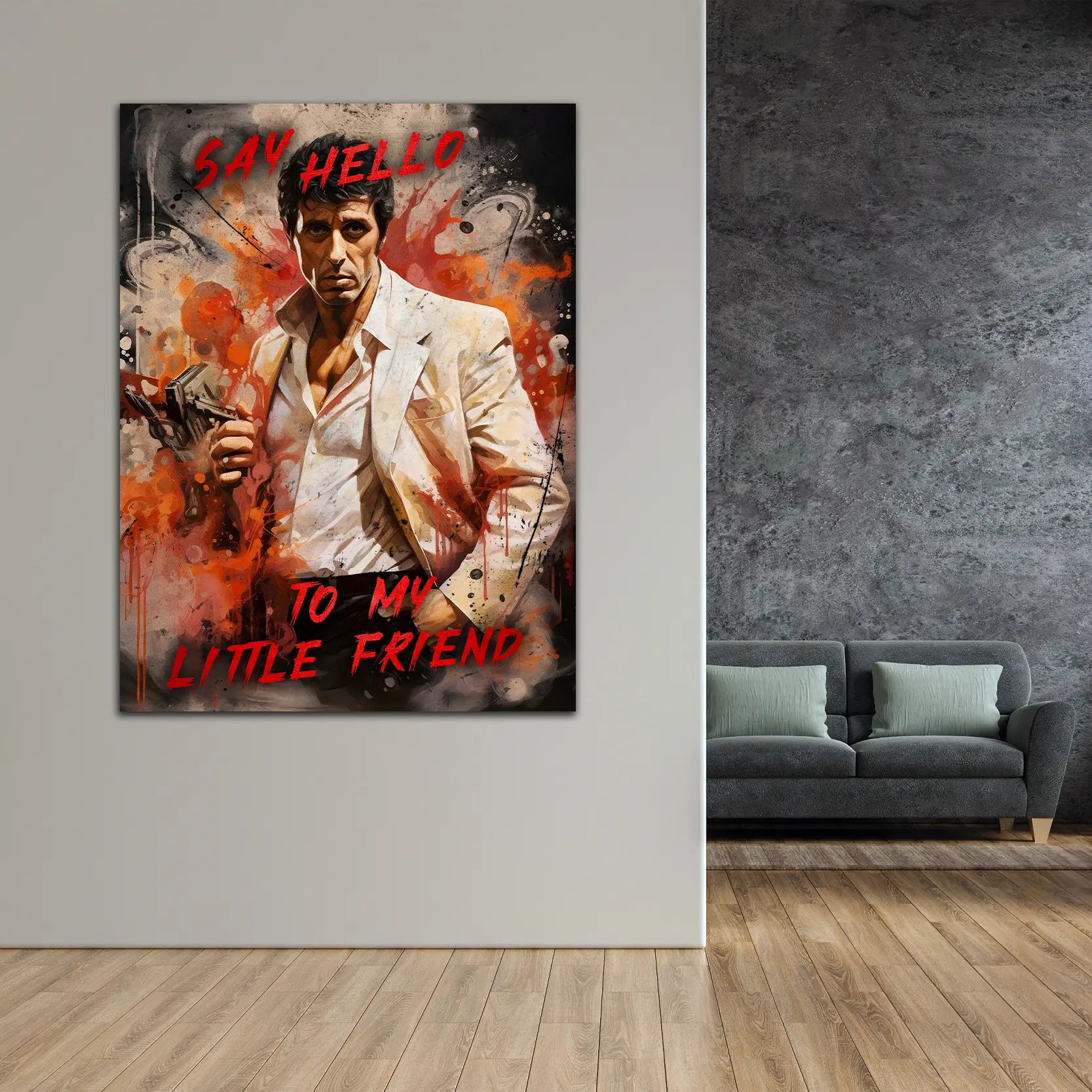 Quadro astratto Scarface Say Hello [Consegna gratuita] –