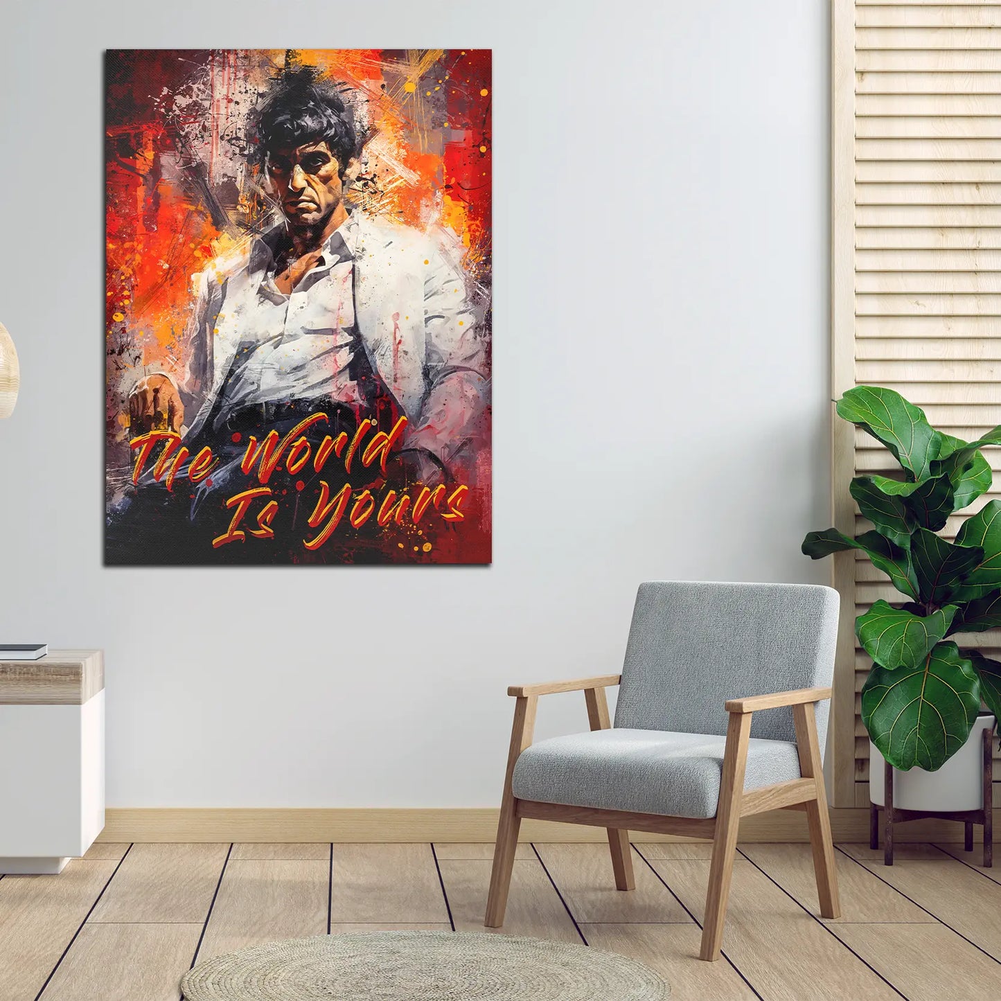 Quadro stampa su tela astratto Scarface The World