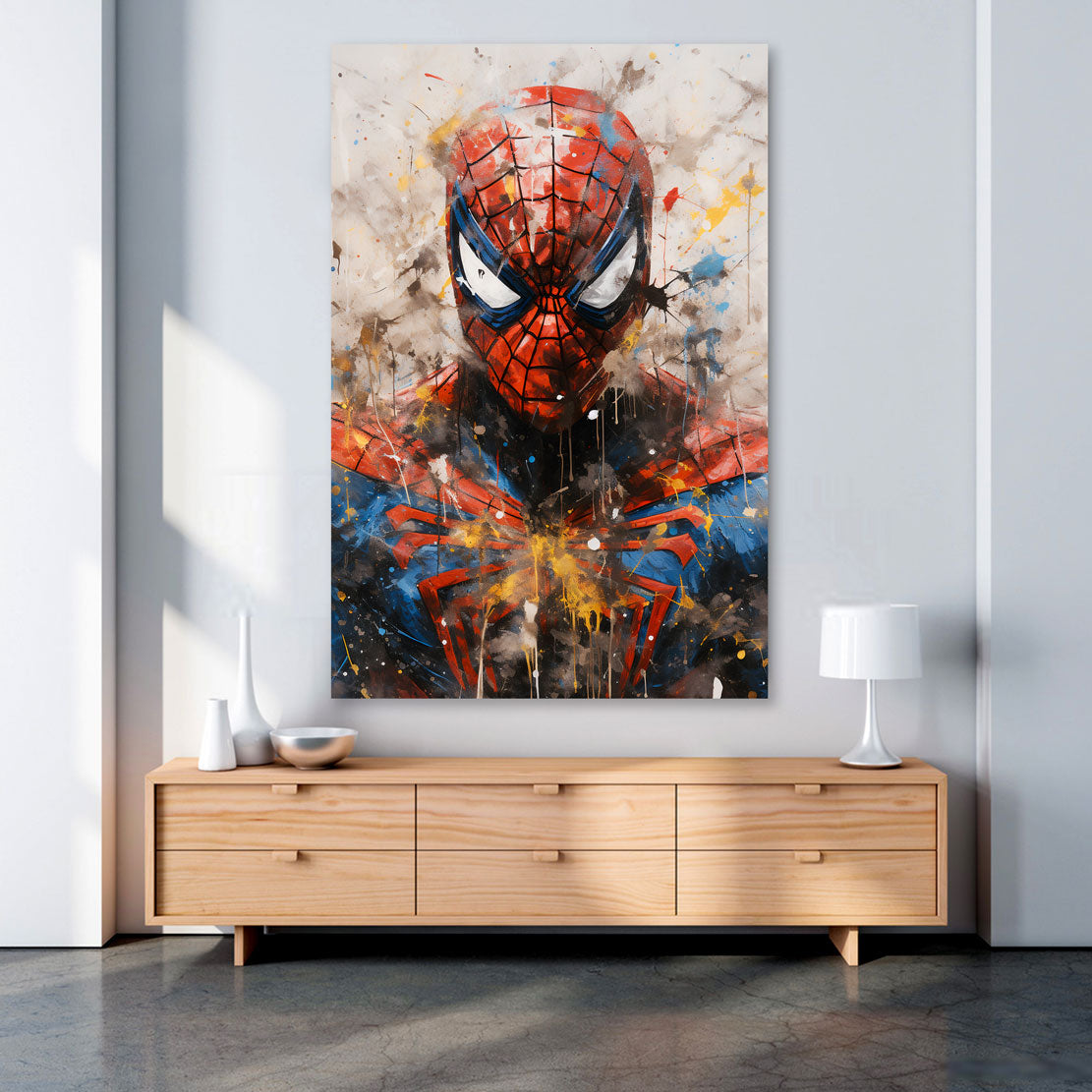 Spider Pop Art quadro astratto Colour Splatter Style