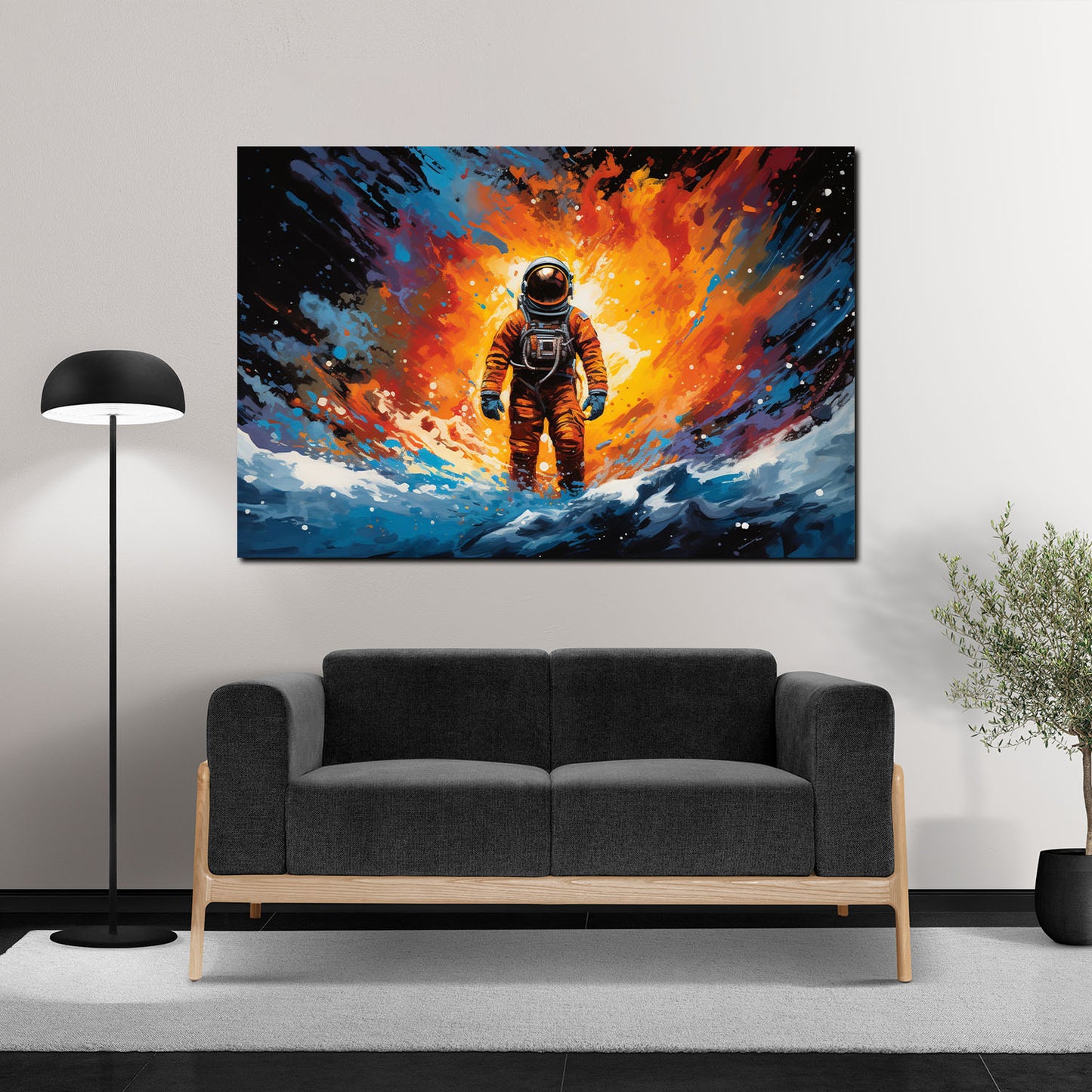 Quadro astratto astronauta spazio