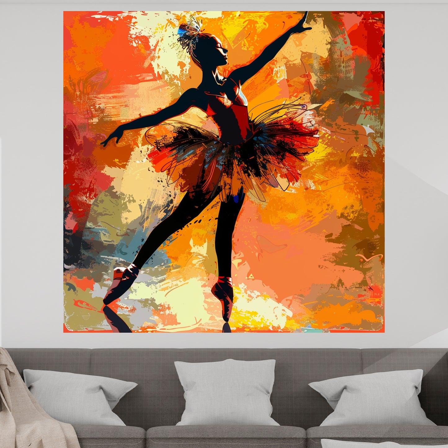 Quadro astratto ballerina in colori vivaci