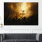 Quadro astratto ballerina in luce dorata