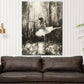 Quadro astratto ballerina in stile classico bianco e nero