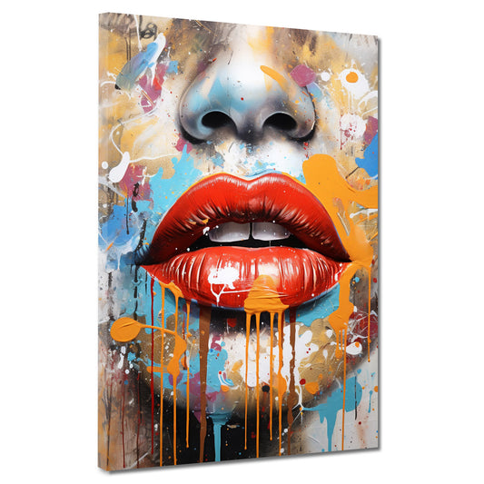 Quadro astratto bellissimo labbra rosse