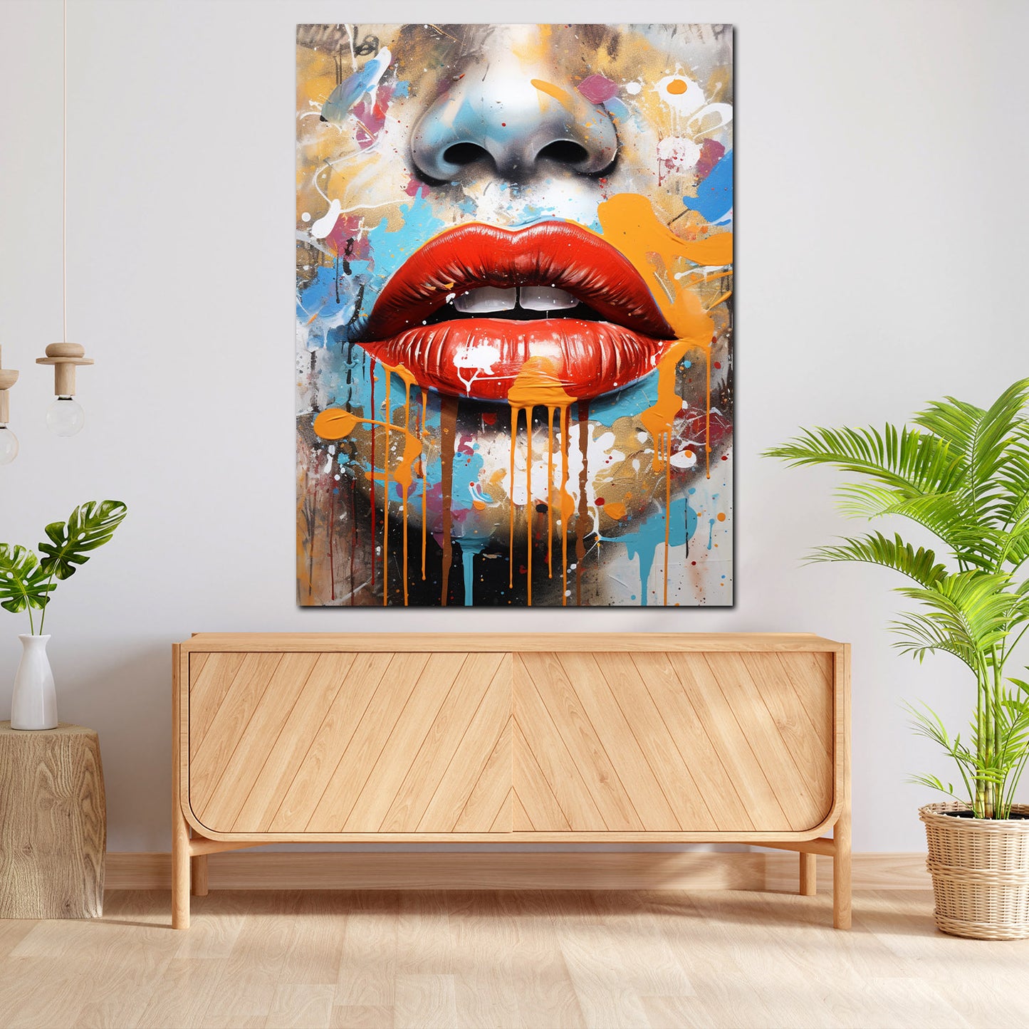 Quadro astratto bellissimo labbra rosse