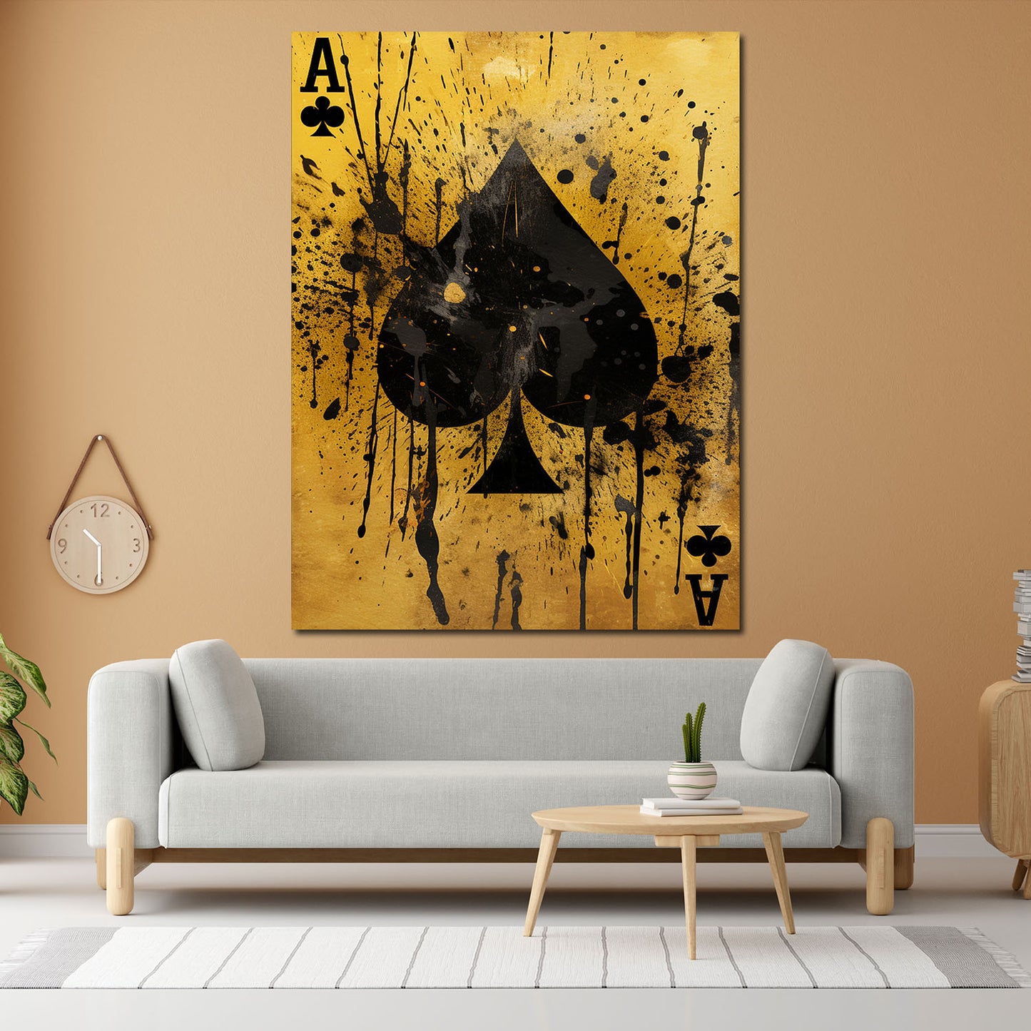 Quadro astratto carta da gioco Yellow Style