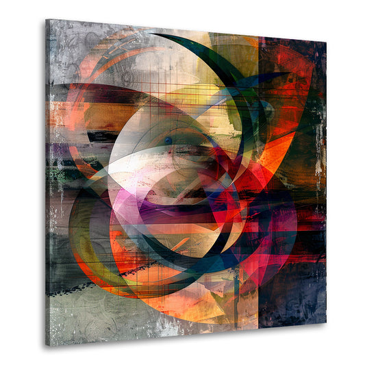 Quadro astratto cerchi sovrapposti colorati