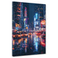 Quadro astratto città New York luci notturne metropolitane moderne