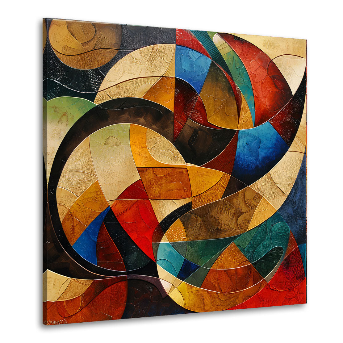 Quadro astratto composizione geometrica colorata