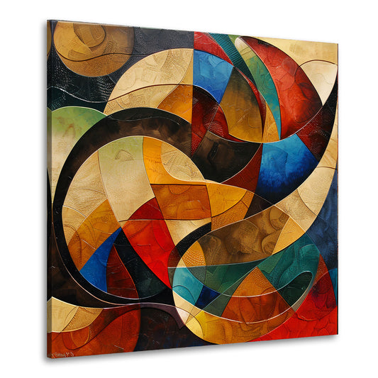 Quadro astratto composizione geometrica colorata