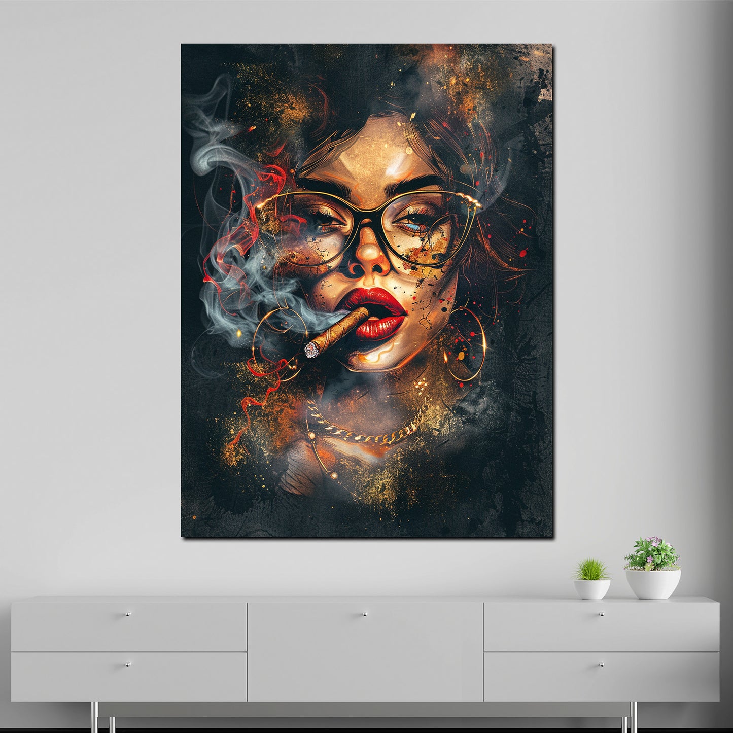 Quadro astratto donna Pop Art moderno