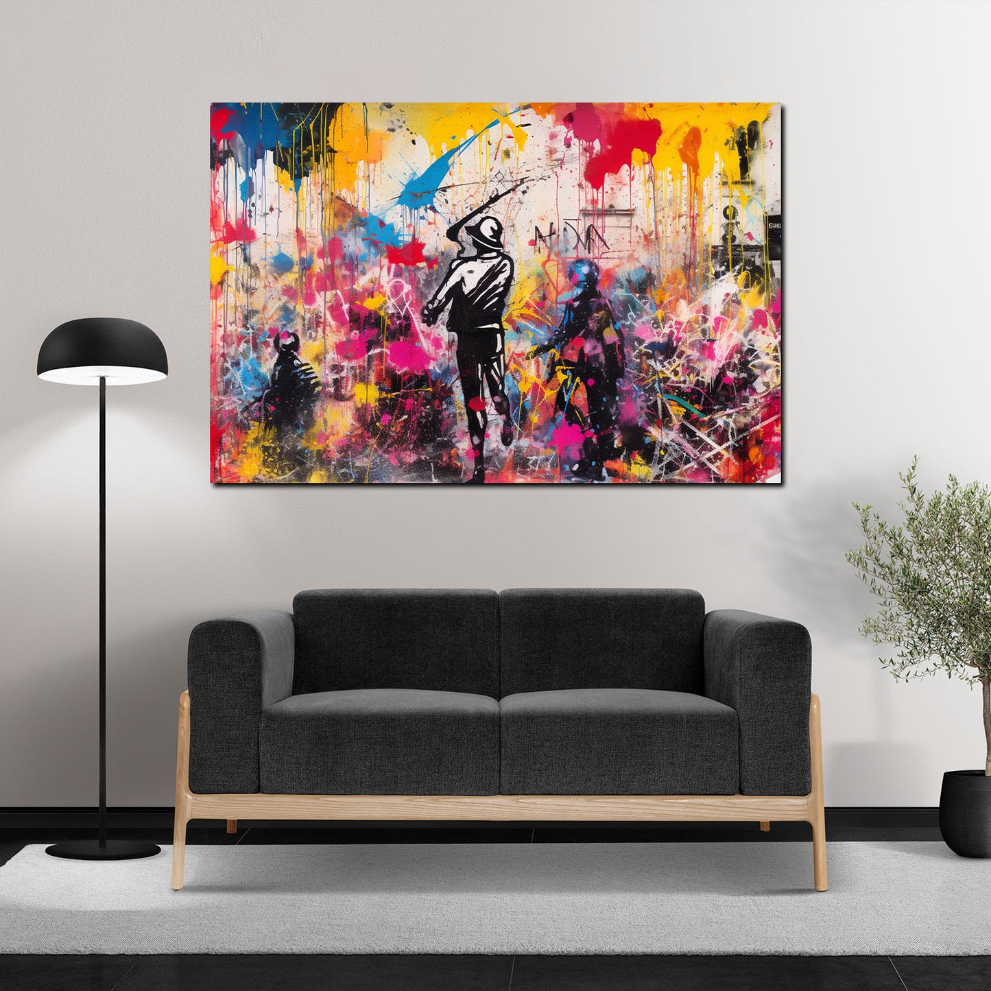Quadro astratto figure Street Art Multicolor Style