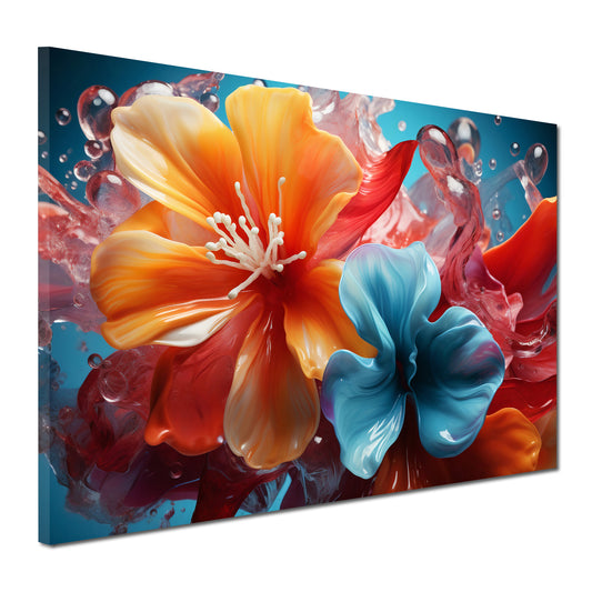 Quadro astratto fiori colorati