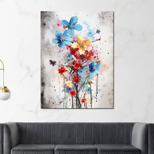 Quadro astratto fiori colorati