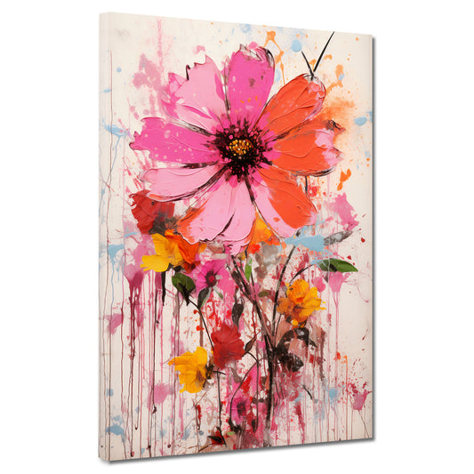 Quadro astratto fiori colorati
