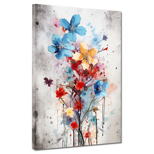 Quadro astratto fiori colorati
