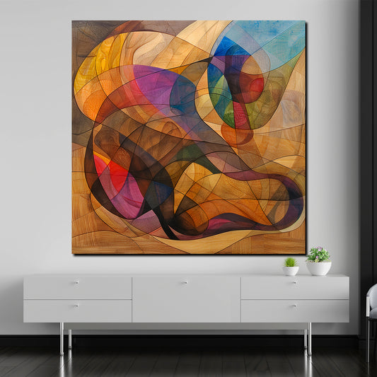 Quadro astratto forme fluide e colorate
