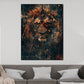 Quadro astratto leone dietro le sbarre oscuro moderno