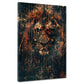 Quadro astratto leone dietro le sbarre oscuro moderno