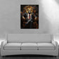 Quadro astratto leone in poltrona