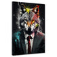 Quadro astratto lupo in abito, Splatter Black Style