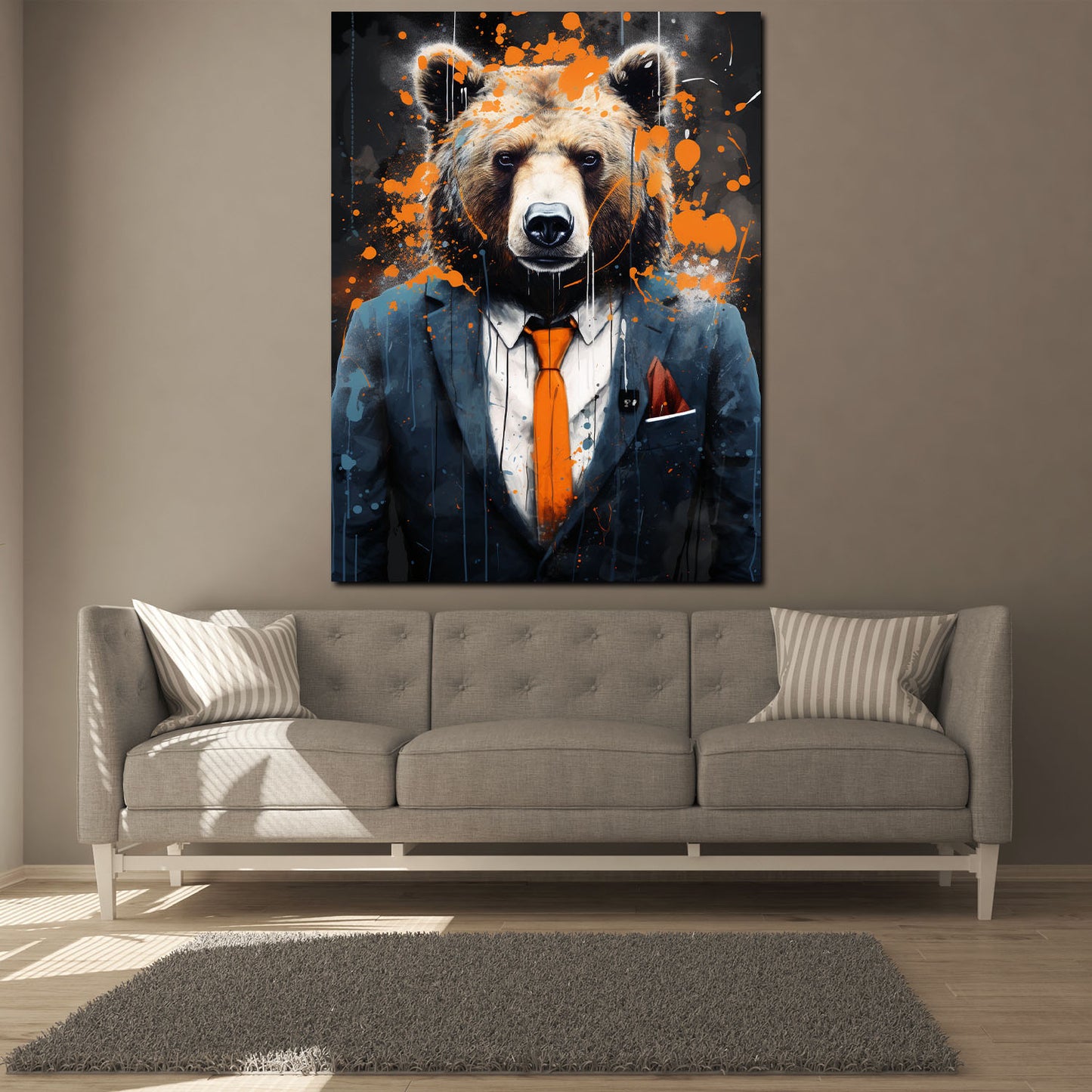 Quadro astratto orso abito Pop Art
