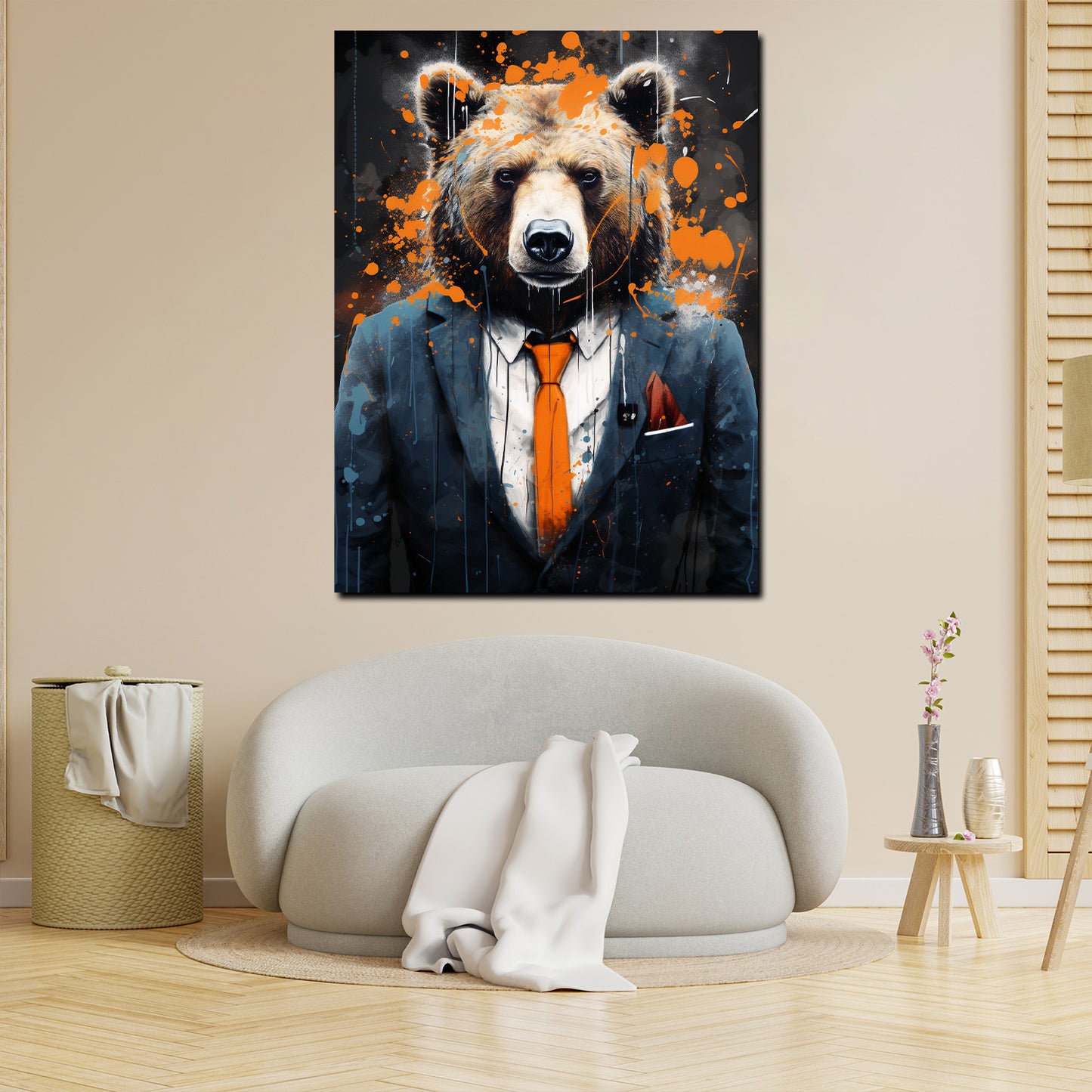 Quadro astratto orso abito Pop Art
