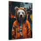 Quadro astratto orso in impermeabile Pop Art