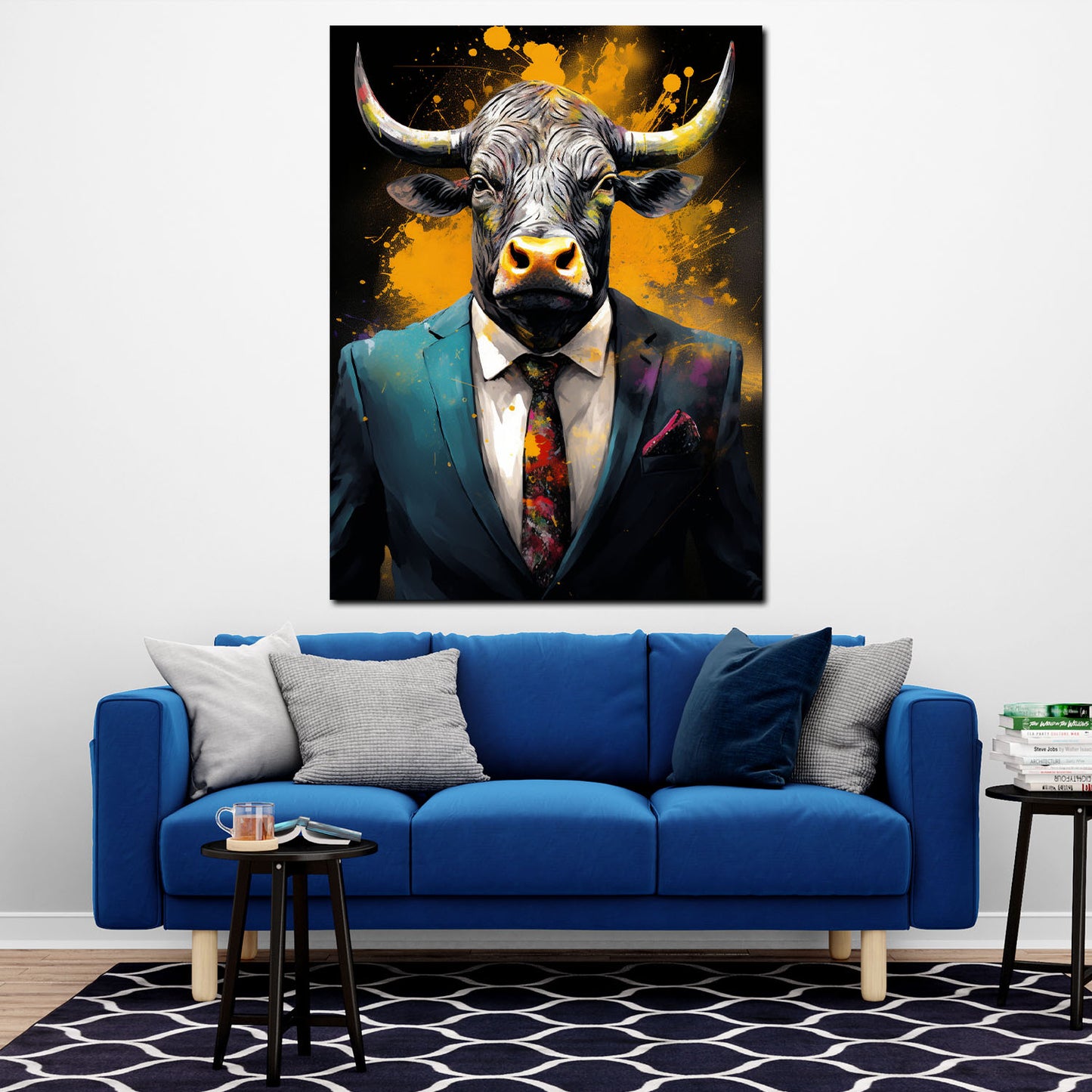 Quadro astratto toro in abito Pop Art