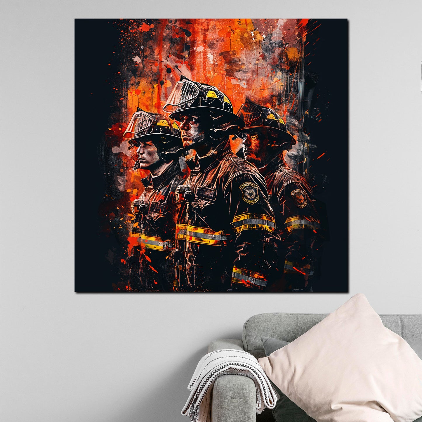 Quadro astratto vigili del fuoco orgogliosi In the line of duty