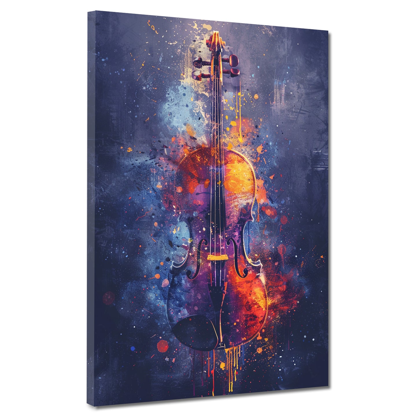 Quadro astratto violino colorato arte musicale Pop Art moderna