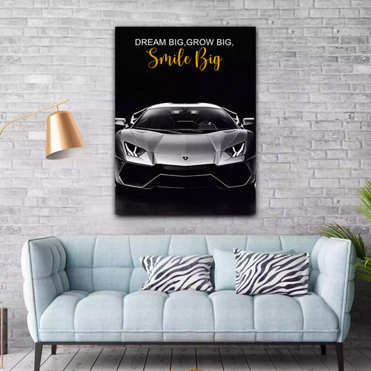 Quadro auto sportivo con frase motivazionale