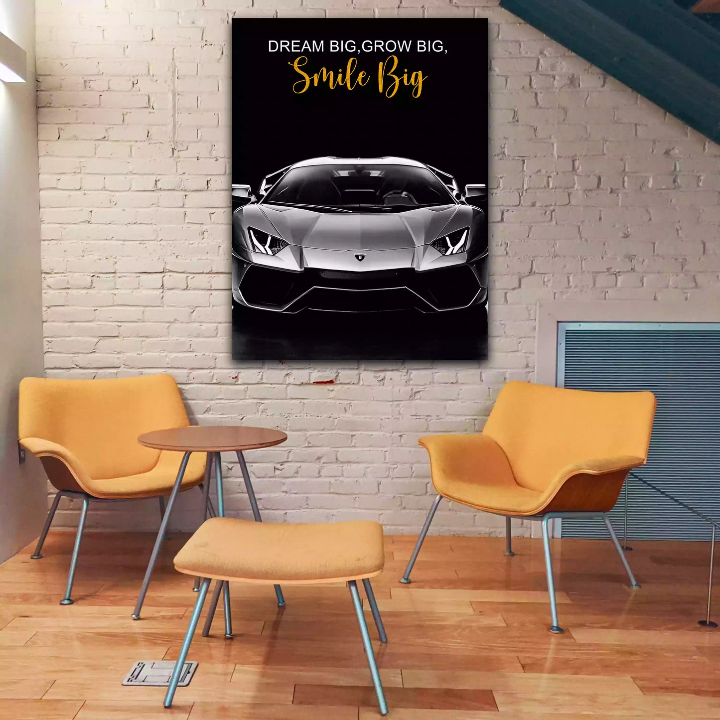 Quadro auto sportivo con frase motivazionale