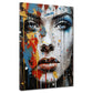 Quadro bella donna frontale Pop Art Stile astratto colore