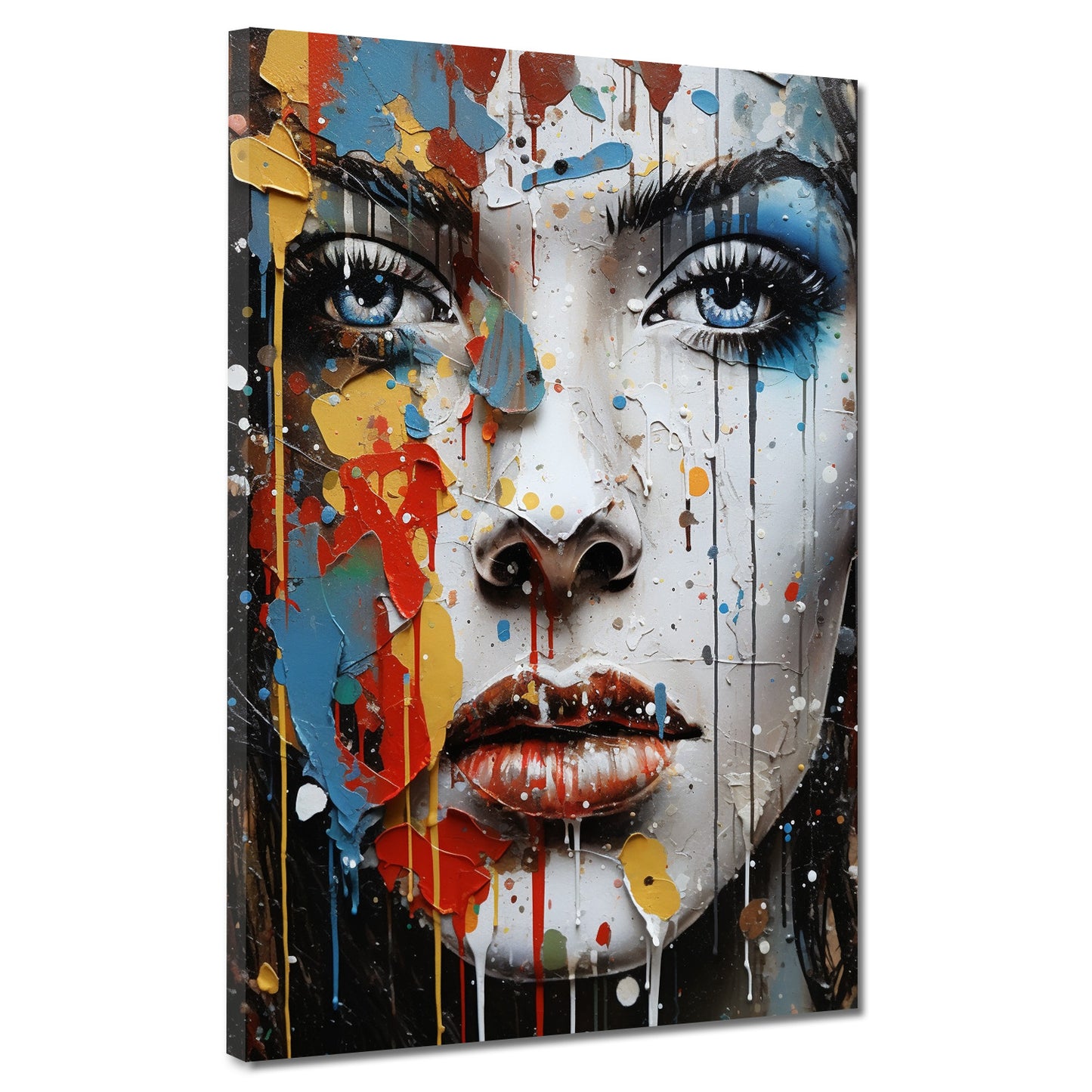 Quadro bella donna frontale Pop Art Stile astratto colore