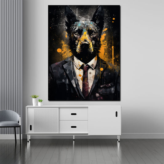 Quadro bellissimo cane in abito, Pop Art