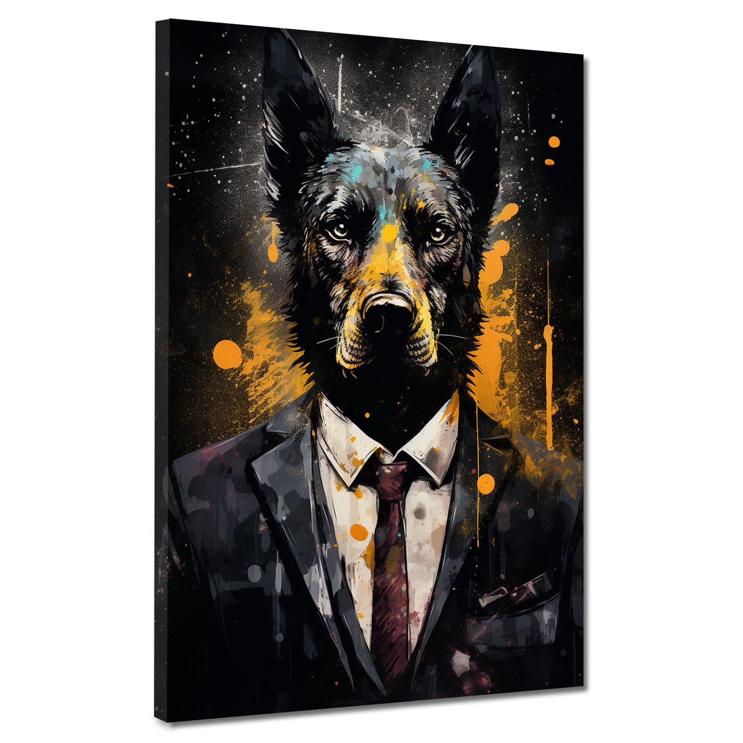 Quadro bellissimo cane in abito, Pop Art
